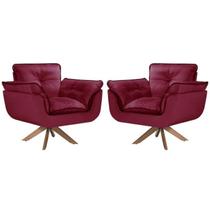 Kit 2 Poltronas Opalla com Debrum e Base Giratória