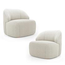 Kit 2 Poltronas Organica Decorativa Eloa Boucle Bege Kit 2 Poltronas Organica Decorativa Eloa Boucle Bege