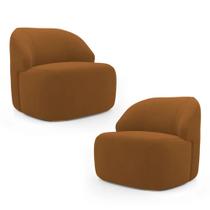 Kit 2 Poltronas Organica Decorativa Eloa Veludo Terracota - Londrilar Kit 2 Poltronas Organica Decorativa Eloa Veludo Terracota - Londrilar