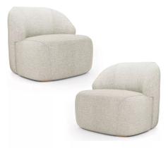 Kit 2 Poltronas Organica Eloa Linho Bege - Londrilar