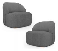 Kit 2 Poltronas Organica Eloa Linho Cinza - Londrilar