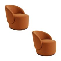 Kit 2 Poltronas Orgânicas Decorativas Premium para Recepção Clínica em Bouclê Italiano Terracota Kit 2 Poltronas Orgânicas Decorativas Premium para Recepção Clínica em Bouclê Italiano Terracota