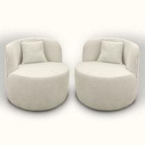 Kit 2 Poltronas Orgânicas para Sala Orgânica Confortável e Reforçada Bouclé Maranata