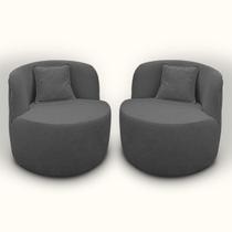 Kit 2 Poltronas Orgânicas para Sala Orgânica Confortável e Reforçada Bouclé Maranata