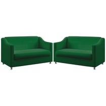 Kit 2 Poltronas Para Sala de Estar Namoradeiras Alya Sued Verde Aradecor