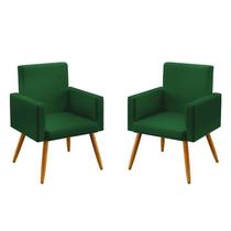 Kit 2 Poltronas Para Sala de Estar Nina Sued Verde Aradecor Kit 2 Poltronas Para Sala de Estar Nina Sued Verde Aradecor
