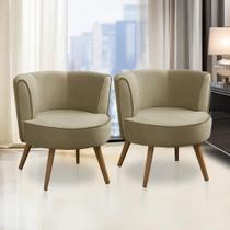 Kit 2 Poltronas Para Sala Decorativa Isa Suede Bege Adonai Estofados Kit 2 Poltronas Para Sala Decorativa Isa Suede Bege Adonai Estofados