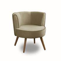 Kit 2 Poltronas Para Sala Decorativa Isabela Suede Bege Kaleo Decor