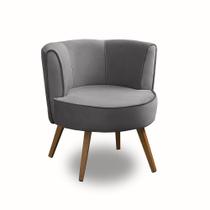 Kit 2 Poltronas Para Sala Decorativa Isabela Suede Cinza Kaleo Decor