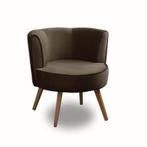 Kit 2 Poltronas Para Sala Decorativa Isabela Suede Marrom Kaleo Decor