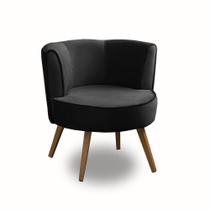 Kit 2 Poltronas Para Sala Decorativa Isabela Suede Preto Kaleo Decor