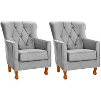 Kit 2 Poltronas para Sala Decorativas c/ Capitonê Carrara