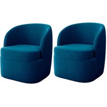Kit 2 Poltronas para Sala e Escritório Base Giratória Samara