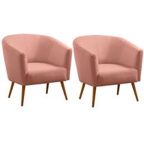 Kit 2 Poltronas para Sala e Escritório Pé Palito Belize Kit 2 Poltronas para Sala e Escritório Pé Palito Belize