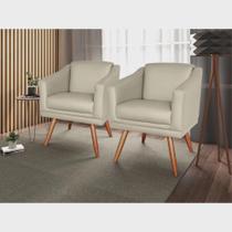Kit 2 Poltronas Para Sala Recepção Escritório Consultório