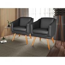Kit 2 Poltronas Para Sala Recepção Escritório Consultório