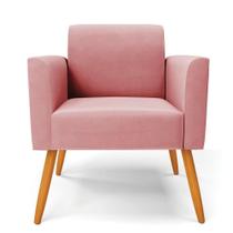 Kit 2 Poltronas Pés Palito Castanho Marisa Suede Rosê D03 - D'rossi Kit 2 Poltronas Pés Palito Castanho Marisa Suede Rosê D03 - D'rossi