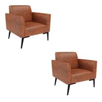 Kit 2 Poltronas Pés Villach Marisa Corano D03 - D'rossi Cor Nozes