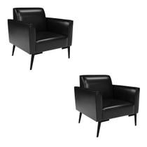 Kit 2 Poltronas Pés Villach Marisa Corano D03 - D'rossi Cor Preto