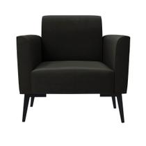 Kit 2 Poltronas Pés Villach Marisa Suede Preto D03 - D'rossi