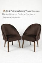 Kit 2 Poltronas Prisma Veludo Chocolate Design Moderno, Conforto Premium e Elegância Sofisticada Kit 2 Poltronas Prisma Veludo Chocolate Design Moderno, Conforto Premium e Elegância Sofisticada
