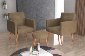 Kit 2 Poltronas + Puff Dallas Turkey Cappuccino F440- Matrix