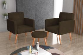 Kit 2 Poltronas + Puff Dallas Turkey Marrom F444 - Matrix
