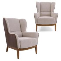 Kit 2 Poltronas Realeza Em Tecido Jacar E Facto Marrom Bege Com Base De Madeira Larbelle Kit 2 Poltronas Realeza Em Tecido Jacar E Facto Marrom Bege Com Base De Madeira Larbelle