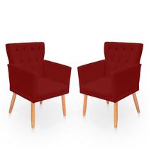 Kit 2 Poltronas Recepção Ana suede bordo Biselos Decor Kit 2 Poltronas Recepção Ana suede bordo Biselos Decor