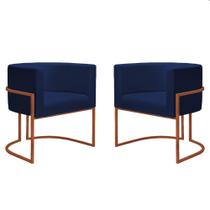 Kit 2 Poltronas Reforçadas Decorativa Sala Nayara Base Ferro Bronze Suede Kit 2 Poltronas Reforçadas Decorativa Sala Nayara Base Ferro Bronze Suede