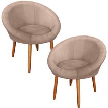 Kit 2 Poltronas Roma de Luxo Decorativa Cadeira Estofada Resistente Escritório Recepção