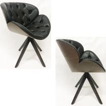 Kit 2 Poltronas Vancouver com capitonê e fórmica e revestimento preto - Poltronas do Sul