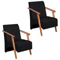 Kit 2 Poltronas Venus 1 Lugar Braço Madeira Maciça material sintético Unidecor Kit 2 Poltronas Venus 1 Lugar Braço Madeira Maciça material sintético Unidecor