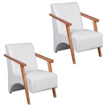 Kit 2 Poltronas Venus 1 Lugar Braço Madeira Maciça material sintético Unidecor Kit 2 Poltronas Venus 1 Lugar Braço Madeira Maciça material sintético Unidecor
