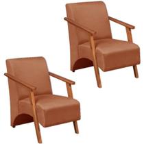 Kit 2 Poltronas Venus 1 Lugar Braço Madeira Maciça Terracota Unidecor Kit 2 Poltronas Venus 1 Lugar Braço Madeira Maciça Terracota Unidecor