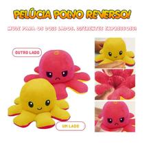 Kit 2 Polvo De Pelúcia Reversível Feliz Ou Bravo 20cm