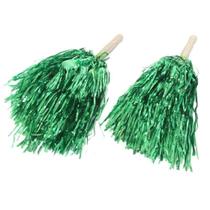Kit 2 Pom Pom Metalizado 32cm Verde Fantasia Torcida