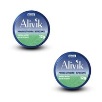 Kit 2 Pomada Alivik Mentol Cânfora Óleo Eucalipto 12g Bravir