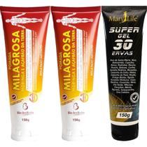 Kit 2 Pomada Massageadora Milagrosa 150g + 1 Super Gel 30 Ervas 150g