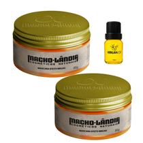 Kit 2 Pomadas Macho-Lândia Efeito Brilho 86g + Óleo Argan