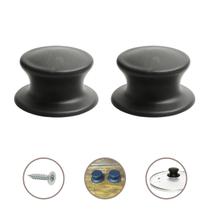 Kit 2 Pomel Pegador Puxador Para Tampa Vidro Panela - Preto