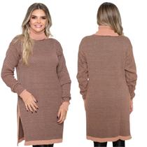 Kit 2 Ponchos Feminino Plus Size Xadrez com Mangas Gola Alta