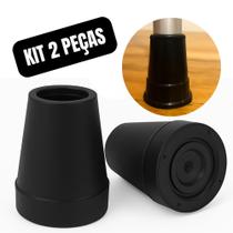 Kit 2 Ponteira Pé De Borracha 7/8" (2,2cm) Muleta Bengala Andador e Auxiliar