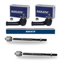 Kit 2 Ponteira Terminal Direção + 2 Barra Axial Gol G5 Fox Voyage Polo Saveiro Nakata