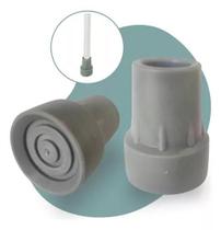 Kit 2 Ponteiras Reposição 22mm Cinza Para Muleta E Bengala Mobilidade Canadence Borracha Muleta