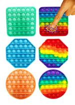 Kit 2 Pop It Fidget Toy Glitter Colorido Antistress Glitter No Brasil