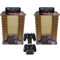 Kit 2 Porta 11 Jogos Físico Gamer Re + Suporte Controle 22x16,3x29,4 Mdf Madeira Adesivada Kit 2 Porta 11 Jogos Físico Gamer Re + Suporte Controle 22x16,3x29,4 Mdf Madeira Adesivada