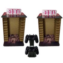 Kit 2 Porta 11 Jogos Físico Rd + Suporte Controle 22x16,3x29,4 Mdf Madeira Adesivada Kit 2 Porta 11 Jogos Físico Rd + Suporte Controle 22x16,3x29,4 Mdf Madeira Adesivada