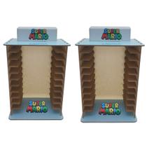 Kit 2 Porta 11 Jogos Físico Super M 22x16,3x29,4 Mdf Madeira Adesivada Kit 2 Porta 11 Jogos Físico Super M 22x16,3x29,4 Mdf Madeira Adesivada