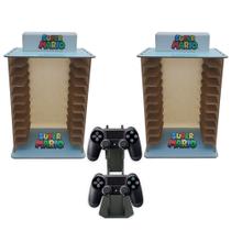 Kit 2 Porta 11 Jogos Físico Super M + Suporte Controle 22x16,3x29,4 Mdf Madeira Adesivada - ATACADÃO DO ARTESANATO MDF
